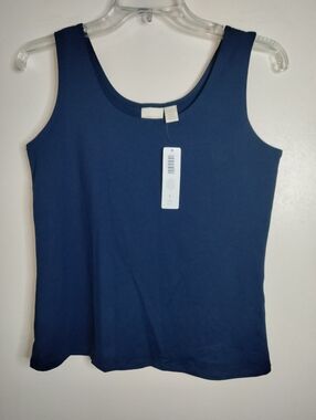 Chico's (Size 1/M/8) Navy Blue Stretch Sleeveless Basic Layer Tank (NEW-NWT)